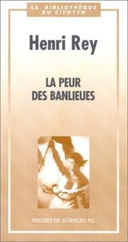 Cover of: La peur des banlieues