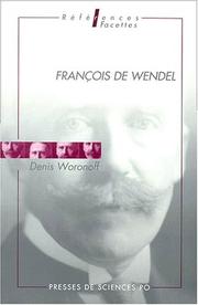 Cover of: François de Wendel