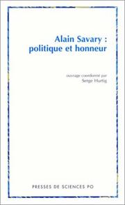 Cover of: Alain Savary: politique et honneur