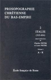 Cover of: Prosopographie chrétienne du Bas-Empire.