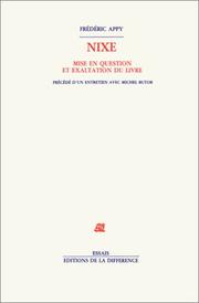Cover of: Nixe: mise en question et exaltation du livre