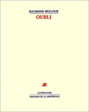 Cover of: Oubli by Raymond Bellour