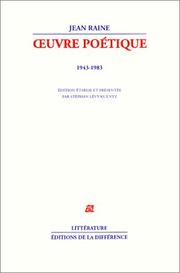 Cover of: Œuvre poétique: 1943-1983