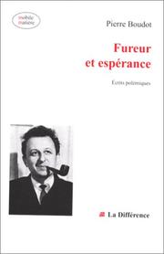 Cover of: Fureur et espérance