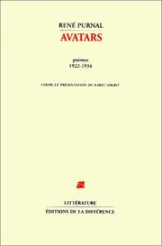 Cover of: Avatars: Poemes, 1922-1934 (Litterature)