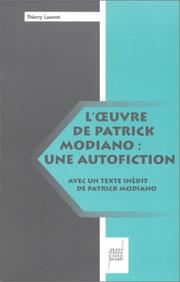 Cover of: L' œuvre de Patrick Modiano: une autofiction