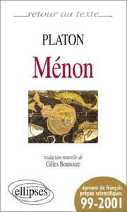 Cover of: Ménon by Πλάτων, Gilles Bounoure