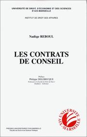 Cover of: Les contrats de conseil