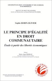 Cover of: Le principe d'égalité en droit communautaire: étude à partir des libertés économiques