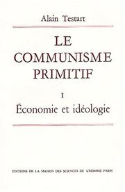Cover of: Le communisme primitif by Alain Testart