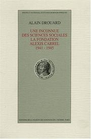 Cover of: Une inconnue des sciences sociales by Alain Drouard, Alain Drouard