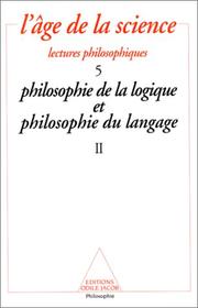 Cover of: Philosophie de la logique et philosophie du langage