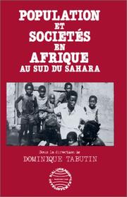 Cover of: Population et sociétés en Afrique au sud du Sahara