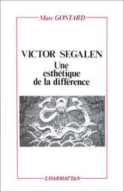 Cover of: Victor Segalen: une esthétique de la différence