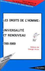 Cover of: Les Droits de l'homme: universalité et renouveau, 1789-1989