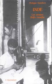 Cover of: Inde, les années Rajiv Gandhi: 1984-1989