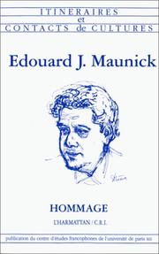 Cover of: Edouard J. Maunick: hommage.