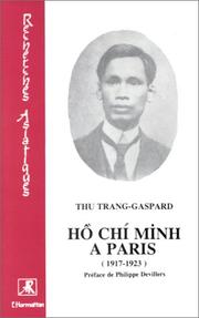 Cover of: Hò̂ Chí Minh à Paris, 1917-1923 by Thu Trang.
