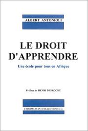 Cover of: Le droit d'apprendre: une école pour tous en Afrique