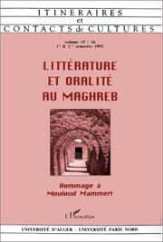 Littérature & oralité au Maghreb by Mouloud Mammeri, Jacqueline Arnaud