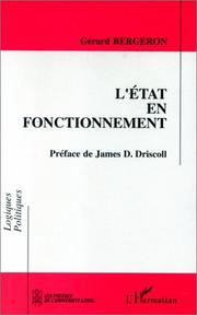 Cover of: L' Etat en fonctionnement