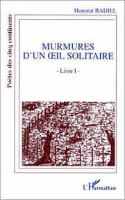 Cover of: Murmures d'un oeil solitaire: poésie