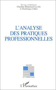 Cover of: L' analyse des pratiques professionnelles