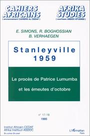 Cover of: Stanleyville 1959: le procès de Patrice Lumumba et les émeutes d'octobre