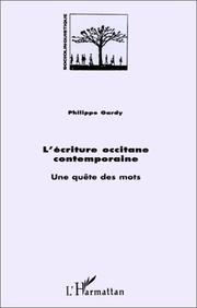 Cover of: L' écriture occitane contemporaine by Philippe Gardy