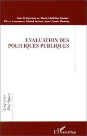 Cover of: Evaluation des politiques publiques