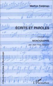 Cover of: Ecrits et paroles by Morton Feldman