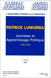 Cover of: Patrice Lumumba: jeunesse et apprentissage politique, 1925-1956