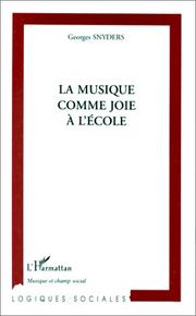 Cover of: La musique comme joie à l'école
