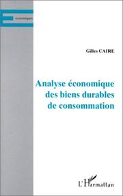 Cover of: Analyse économique des biens durables de consommation