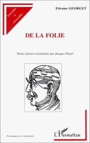 Cover of: De la folie by Etienne Jean Georget