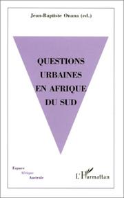 Cover of: Questions urbaines en Afrique du Sud