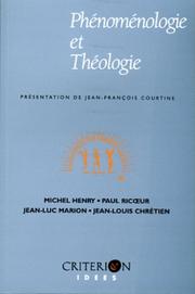 Cover of: Phénoménologie et théologie