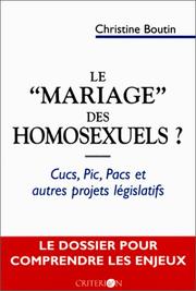 Cover of: Le " mariage" des homosexuels? by Christine Boutin