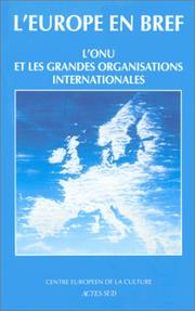 Cover of: L'ONU et les grandes organisations internationales by 