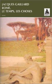 Cover of: Rome, le temps, les choses