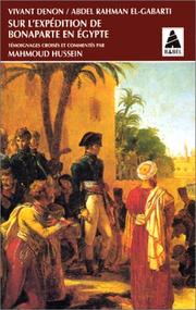 Cover of: Sur l'expédition de Bonaparte en Egypte