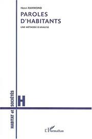 Cover of: Paroles d'habitants: une méthode d'analyse