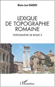 Cover of: Topographie de Rome by Marie-José Kardos