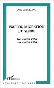 Cover of: Emploi, migration et genre by Odile Merckling