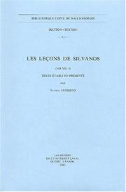 Cover of: Les Legons de Silvanos (NH VII, 4). (Bibliotheque Copte de Nag Hammadi)