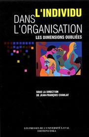 Cover of: L'Individu dans l'organisation by 