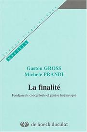 Cover of: La finalité: fondements conceptuels et genèse linguistique