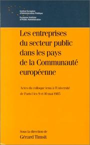 Cover of: Les Entreprises du secteur public dans les pays de la Communaute europeenne by 