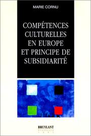 Cover of: Compétences culturelles en Europe et principe de subsidiarité