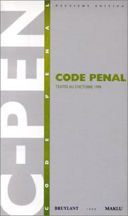 Cover of: Code pénal by Belgium.
